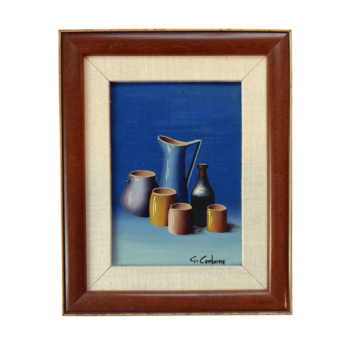Signed G. Cerbone Vintage Still Life Oil Painting on Board