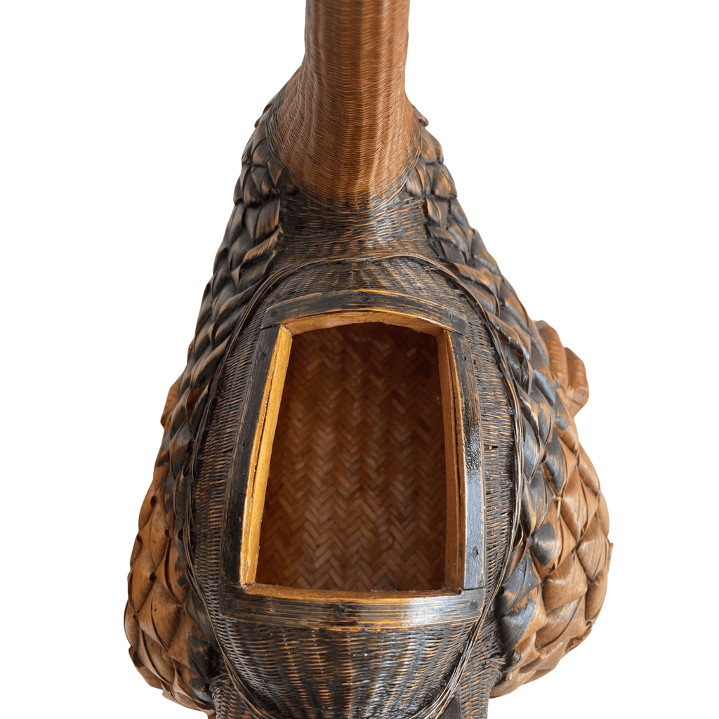 Vintage Rattan Goose Basket Box Attributed to Shanghai Handicrafts