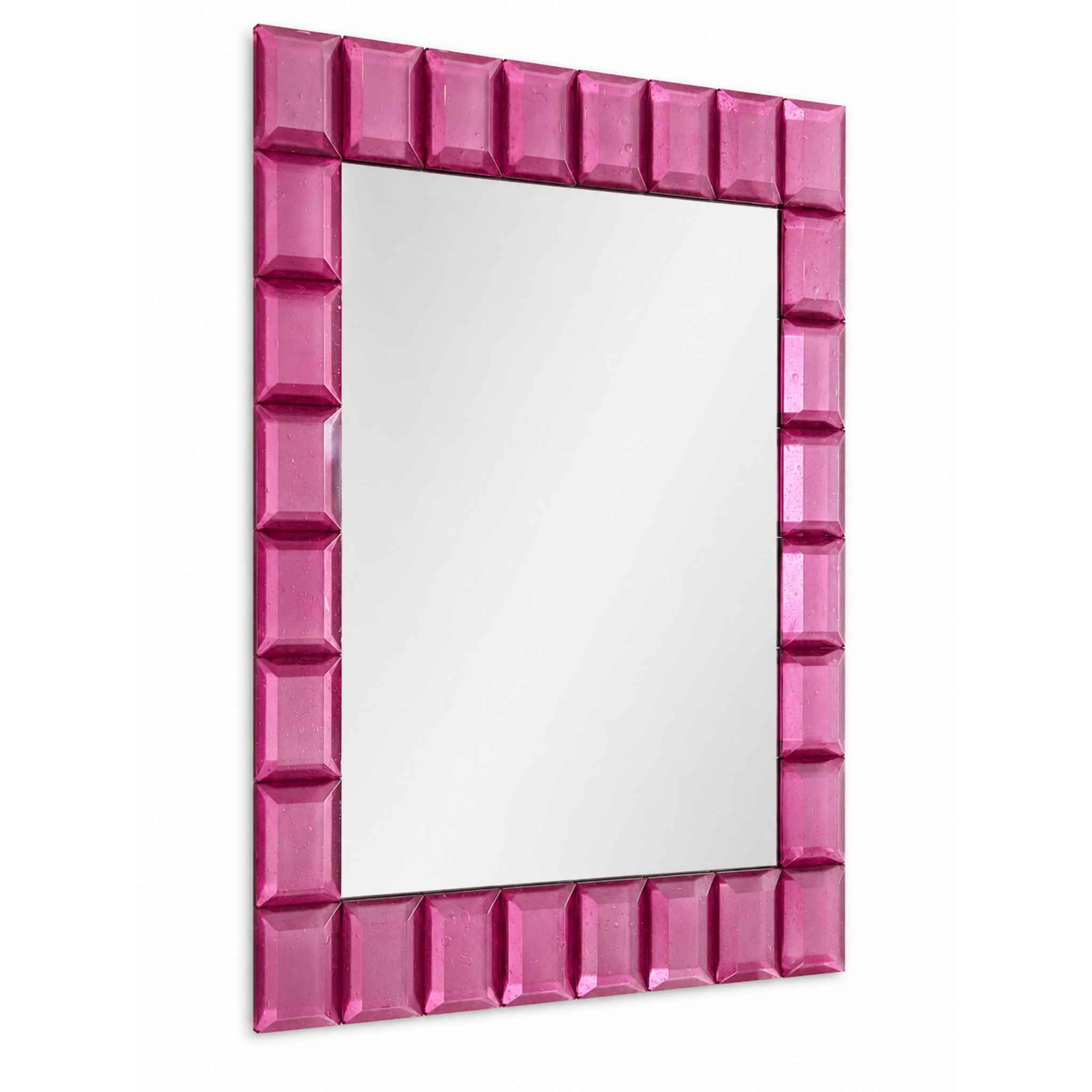 Murano Pink Glass Block Mirror