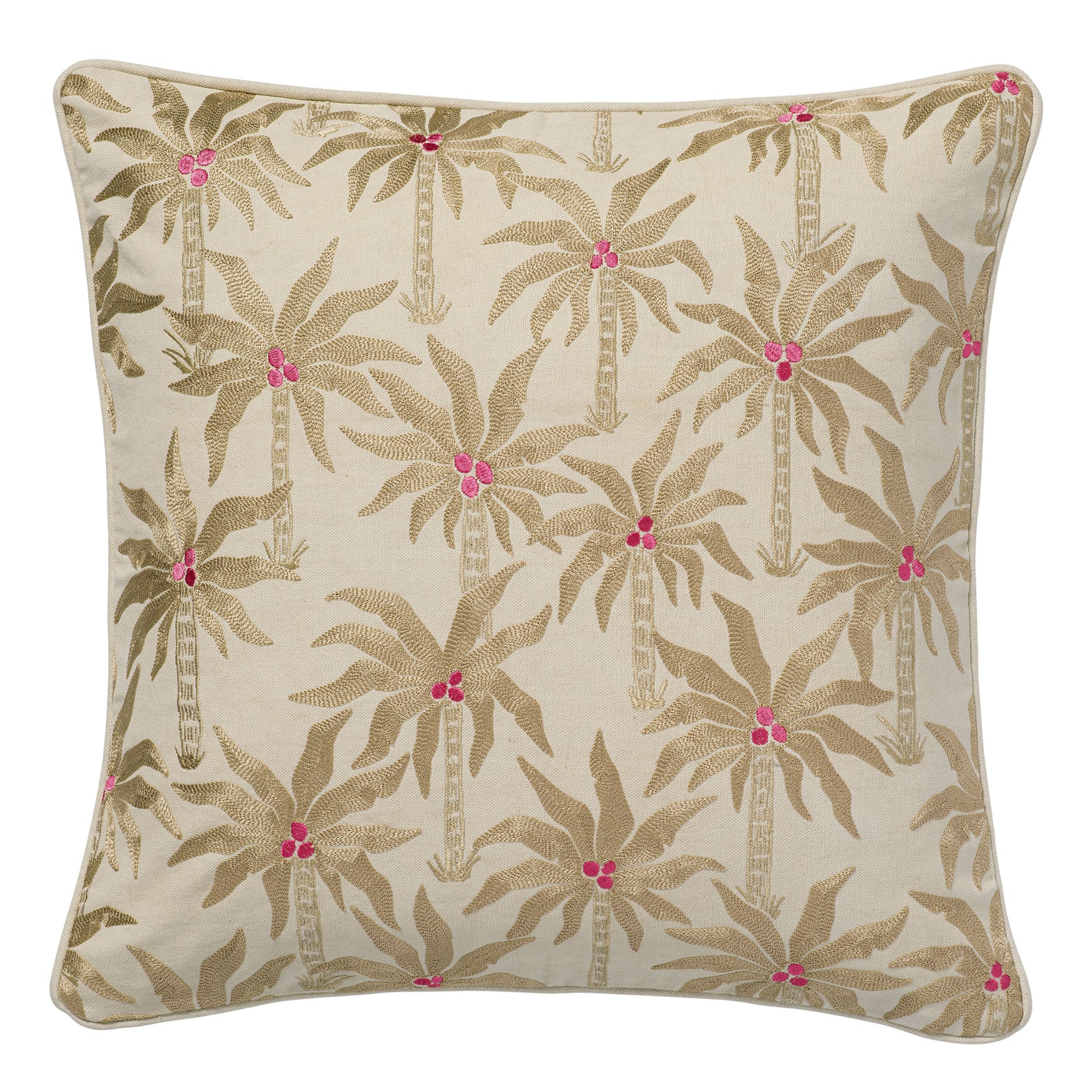 Platinum Palms Cushion, 20" x 20"