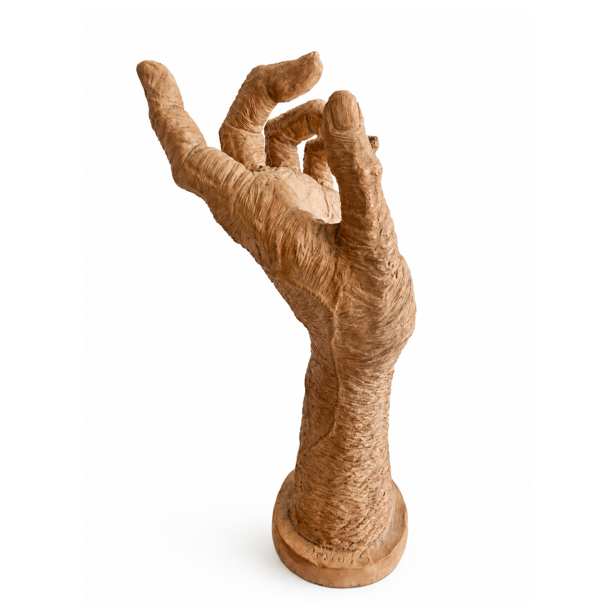 Signed Terracotta Hand Sculpture