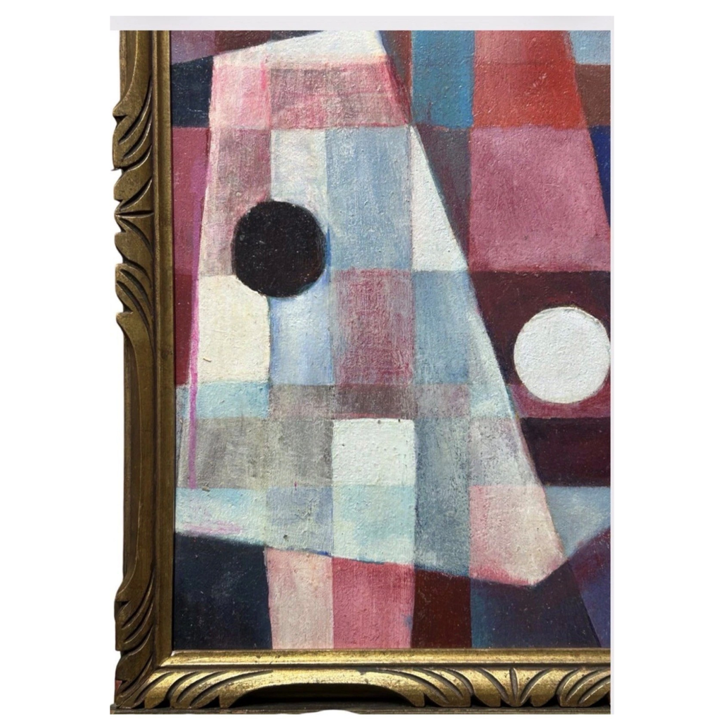 Original Vintage Abstract Oil Painting, Framed