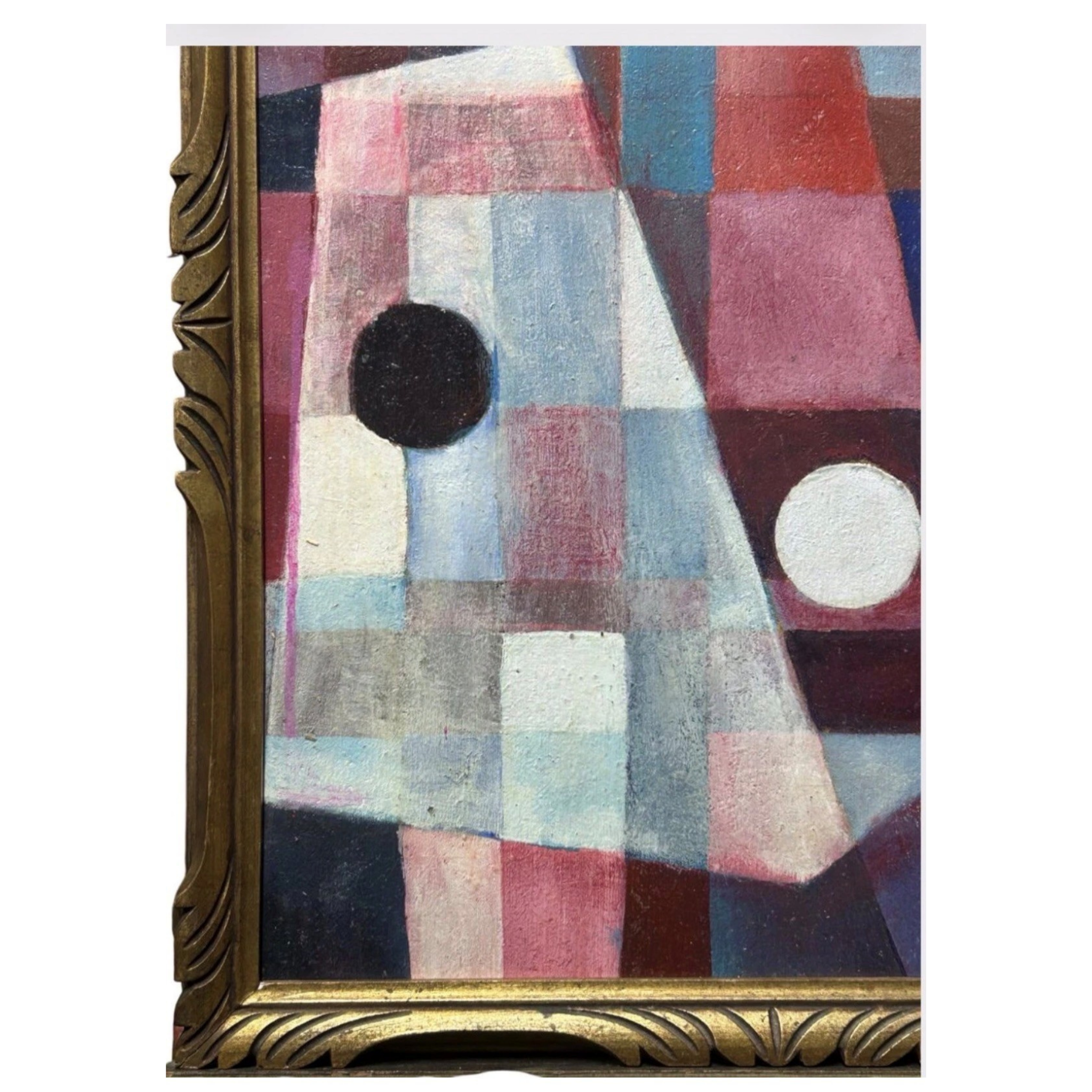 Original Vintage Abstract Oil Painting, Framed