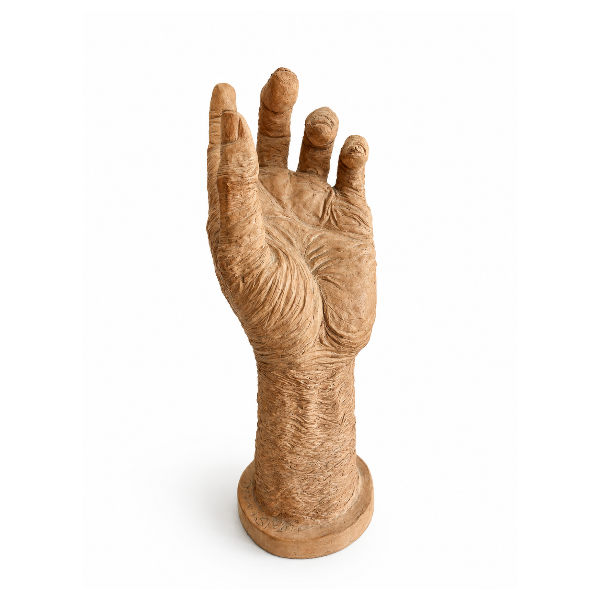 Signed Terracotta Hand Sculpture