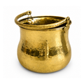 Vintage Italian Hammered Brass Pot with Handle - Large