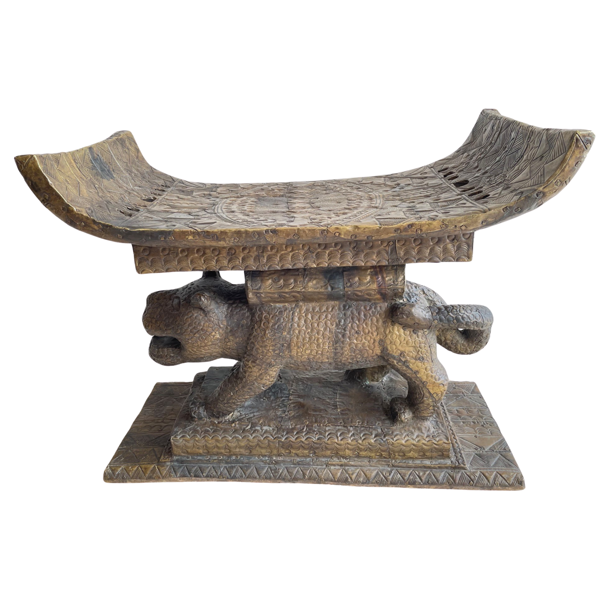 20th Century West African Ashanti Bronze Chief’s Stool from Ghana