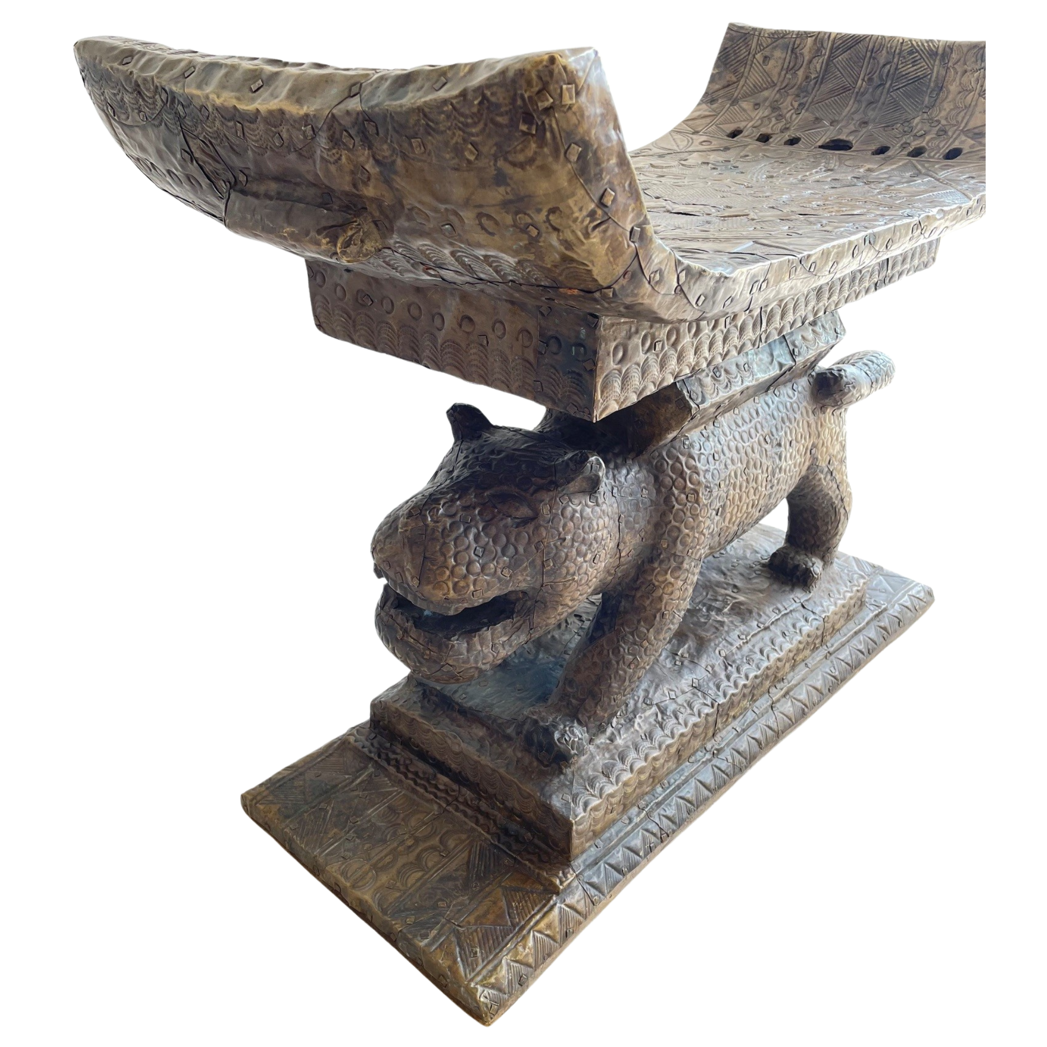 20th Century West African Ashanti Bronze Chief’s Stool from Ghana