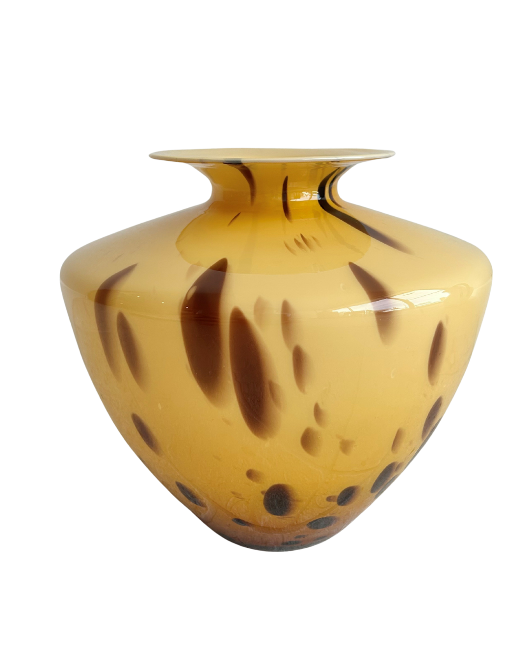 Vintage Murano Tortoiseshell Glass Vase — Hand Blown Italian Vase