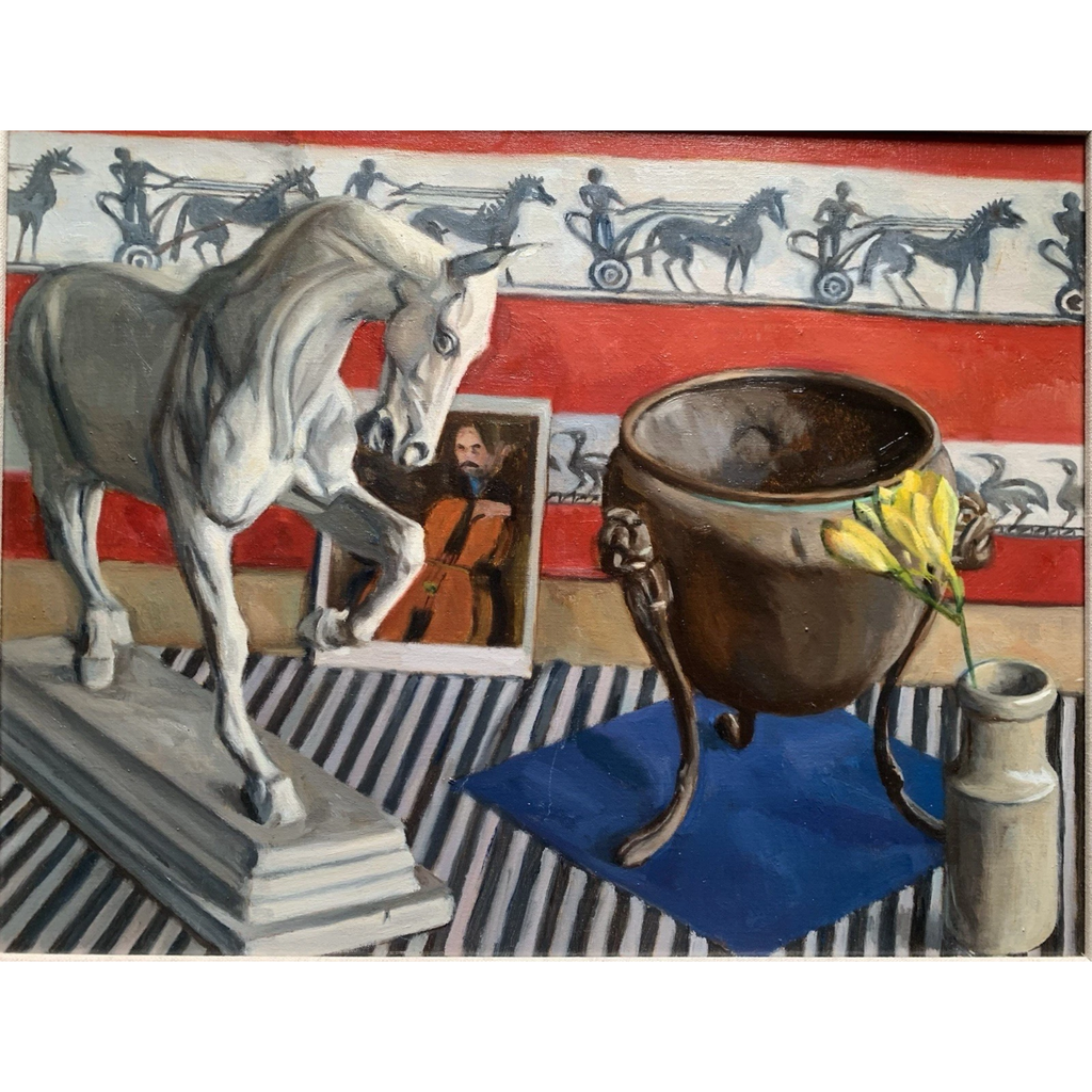 Mid-Century Still Life, Oil on Canvas by Hew Purchas