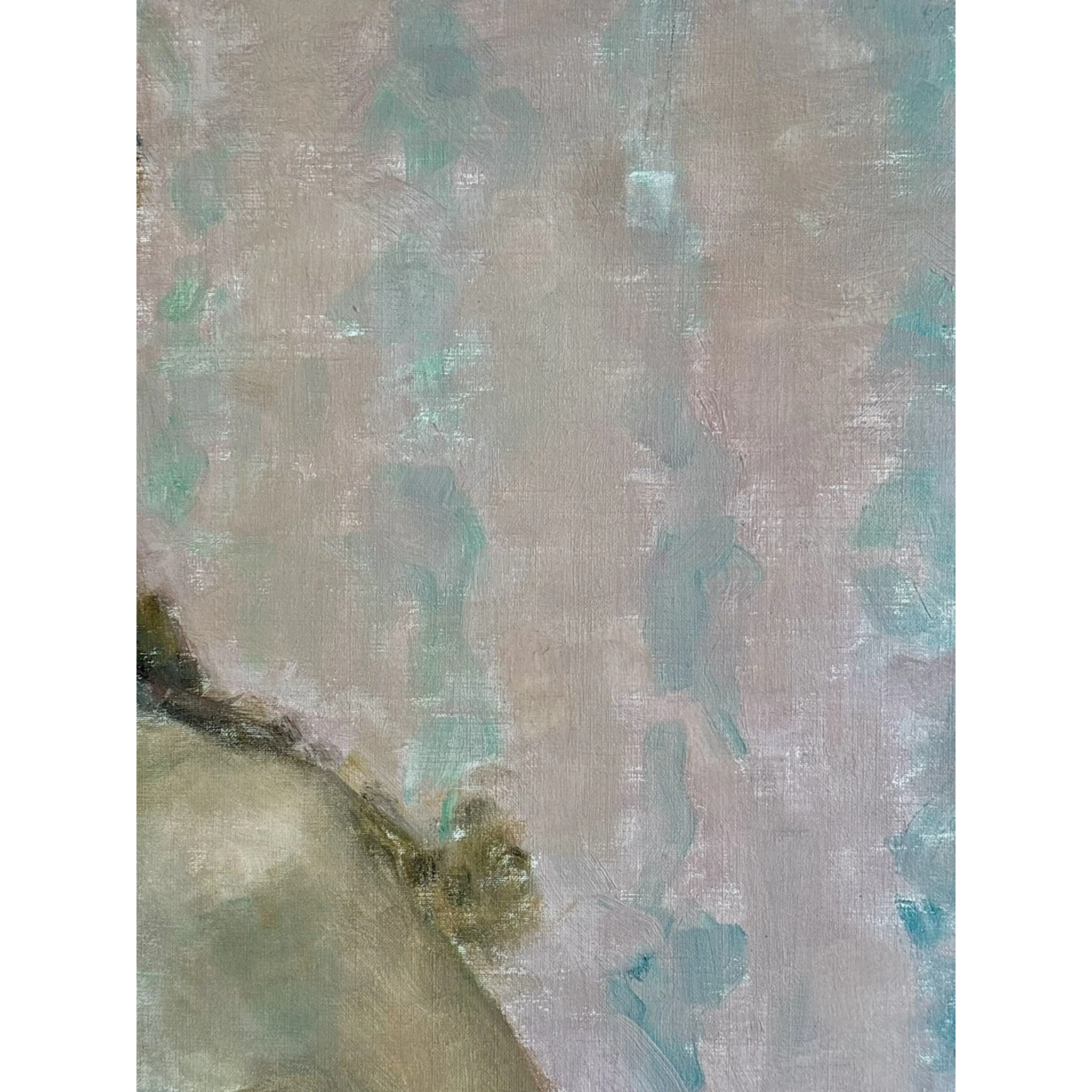 Mid-Century Female Nude Portrait, Oil on Canvas, Signed LBN