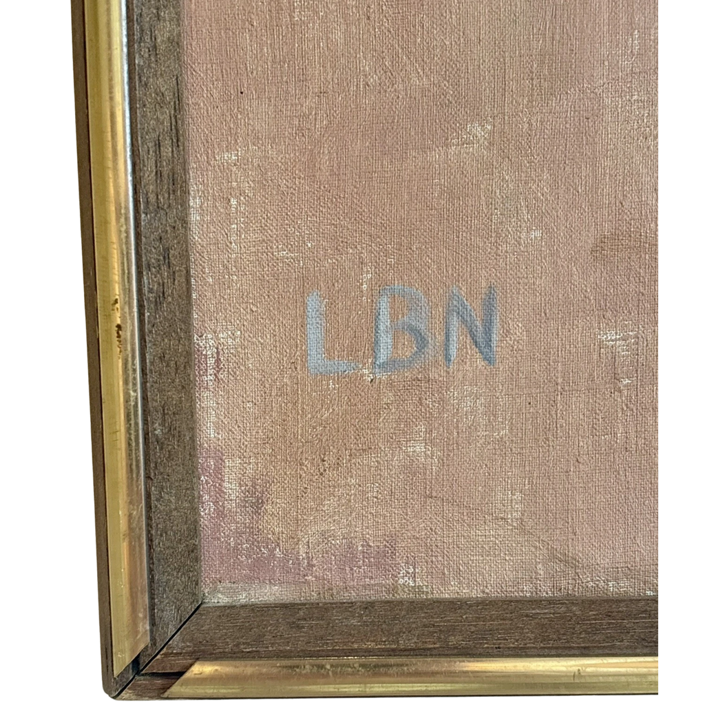 Mid-Century Female Nude Portrait, Oil on Canvas, Signed LBN