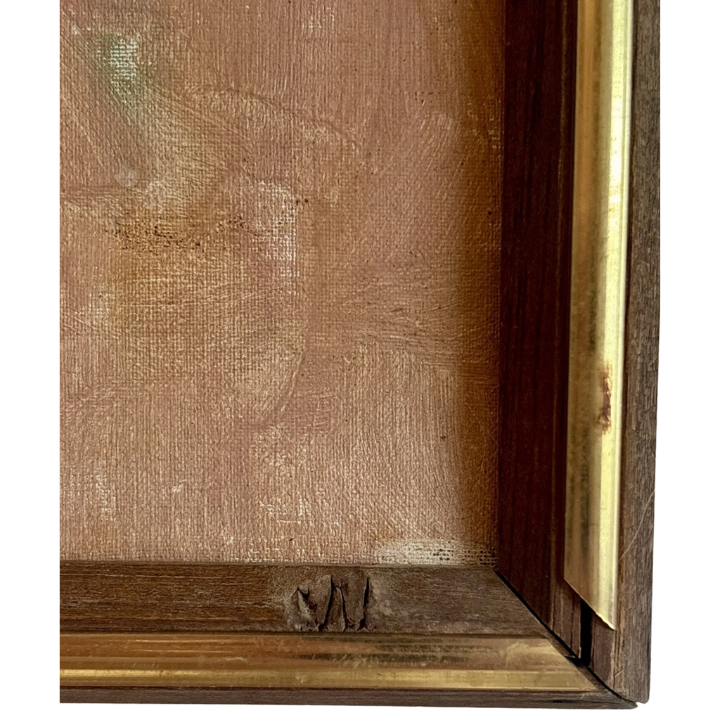 Mid-Century Female Nude Portrait, Oil on Canvas, Signed LBN